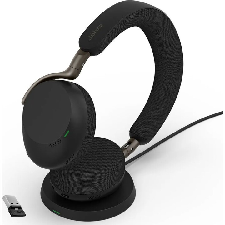 Jabra Evolve3 75 UC Link 390c WLC avec chargeur noir