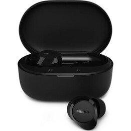 Auriculares Bluetooth Philips TAT1300BK con estuche de carga/ Autonomía 6h/ Negros