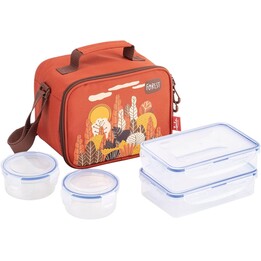 Bolsa térmica para comida JATA HOGAR HPOR7055 con 4 recipientes herméticos incluidos, bolsa isotérmica para el almuerzo de 5 l f
