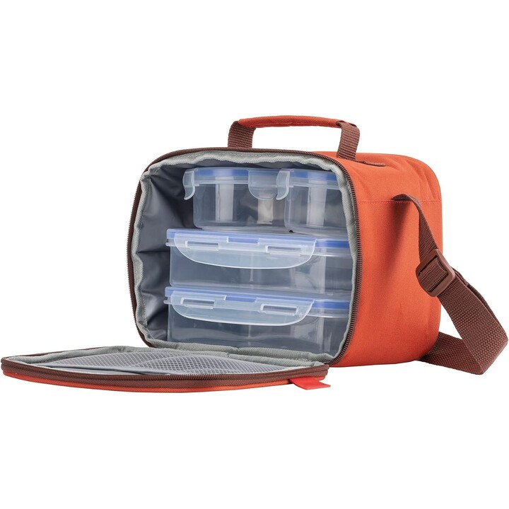 Saco térmico para alimentos JATA HOGAR HPOR7055 com 4 recipientes herméticos incluídos, saco térmico para almoço de 5 L fabricad