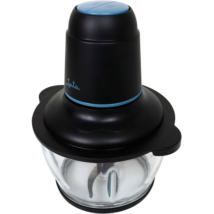 JATA JEPC1250 - Hachoir électrique de 400 W avec 4 lames en acier inoxydable, bol en verre de 1,5 L, 2 vitesses