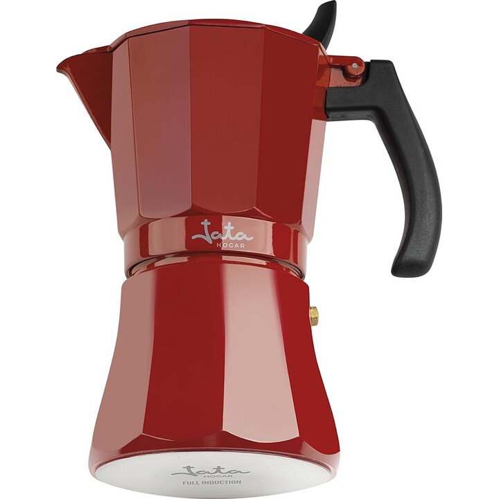 Cafetière à induction italienne Jata HCAF2012, capacité de 12 tasses, adaptée à tous les types de cuisines, corps en aluminium, 