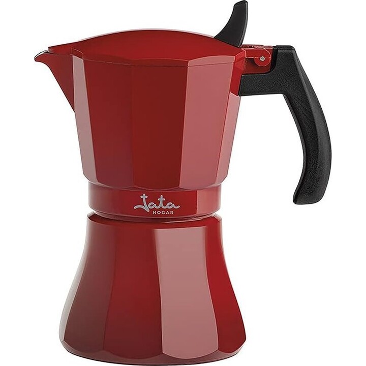 Cafetière à induction italienne Jata HCAF2012, capacité de 12 tasses, adaptée à tous les types de cuisines, corps en aluminium, 