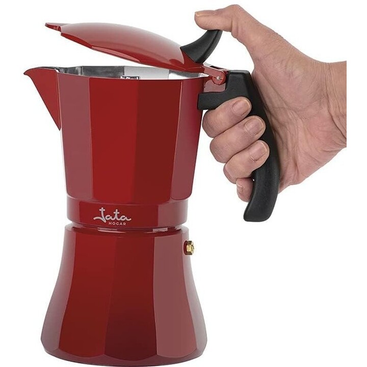 Máquina de café por indução italiana Jata HCAF2012, capacidade para 12 chávenas, adequada para todos os tipos de cozinhas, corpo