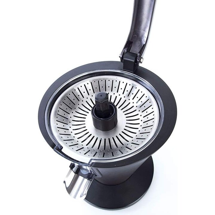 Jata EX1057 Stainless Steel Arm Electric Juicer. Pulp regulator filter. Continuous extraction. Anti-drip system