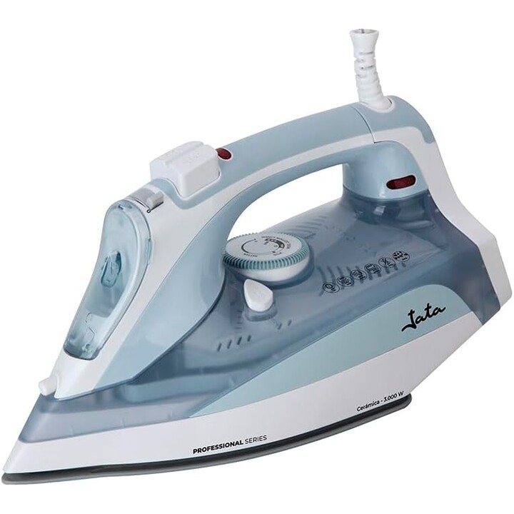 Fer à vapeur Jata PL1058C avec semelle en céramique. Autonettoyant, anti-calcaire, anti-gouttes.