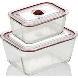 Recipientes de cristal herméticos Jata HREC4205, con una capacidad de 800 y 3000 ml, para alimentos sólidos y líquidos