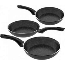 Jata SF1182226 Conjunto de 3 frigideiras antiaderentes para indução de 18/22/26 cm, em alumínio forjado, adequadas para todos os