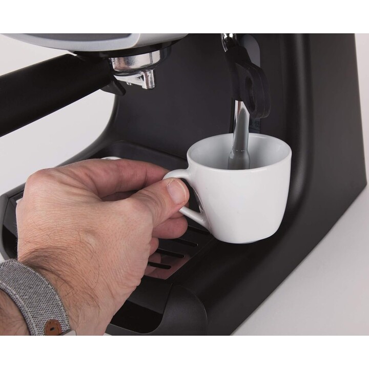 Macchina per caffè espresso Jata CA1051, 950 W, 19 bar, doppio braccio erogatore, memorizzazione della quantità di caffè desider