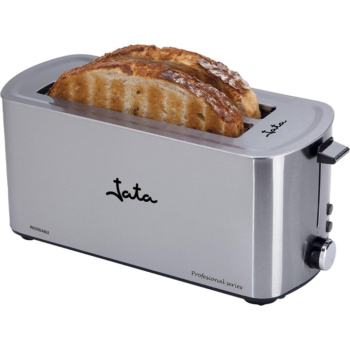 Torradeira Jata TT1046 de aço inoxidável com duas ranhuras, 1400 W, com funções de descongelação e reaquecimento, 5 níveis de to