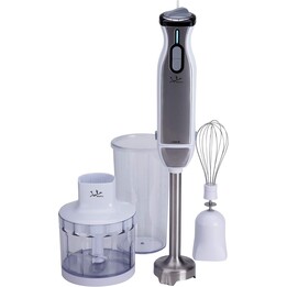 Frullatore a immersione Jata BT199 da 1000 W con regolatore di velocità, base in acciaio inossidabile rimovibile, doppia lama in