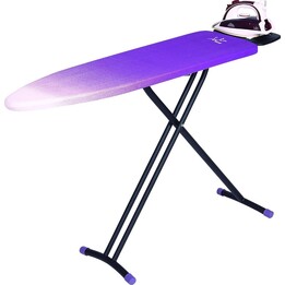 Tábua de engomar dobrável Jata TP500, 116 x 35 cm, estrutura termoplástica, capa 100% algodão, suporte para o ferro, altura ajus