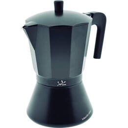 Jata CFI9 Italienische Induktions-Kaffeemaschine, Fassungsvermögen 9 Tassen, für alle Herdarten geeignet, Aluminiumgehäuse, schw