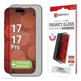 Película de vidro temperado com privacidade DISPLEX (10H) para Apple iPhone 17/17 Pro