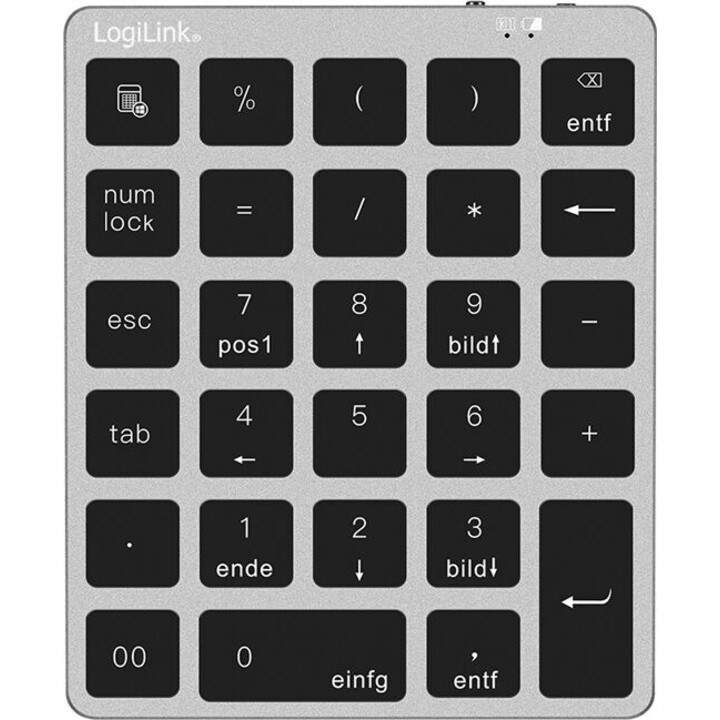 LogiLink ID0212 teclado numérico inalámbrico BT 5.0 gris