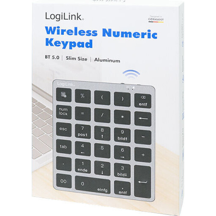 LogiLink ID0212 teclado numérico inalámbrico BT 5.0 gris