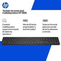 Teclado 490K MultiDevice Dual Mode - BD5F4AA#ABB