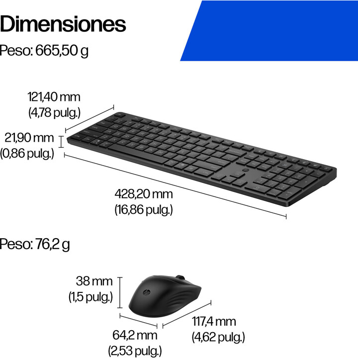 Combo de ratón y teclado 490C multidispositivo de modo dual, color blanco BE1M5AA#ABB