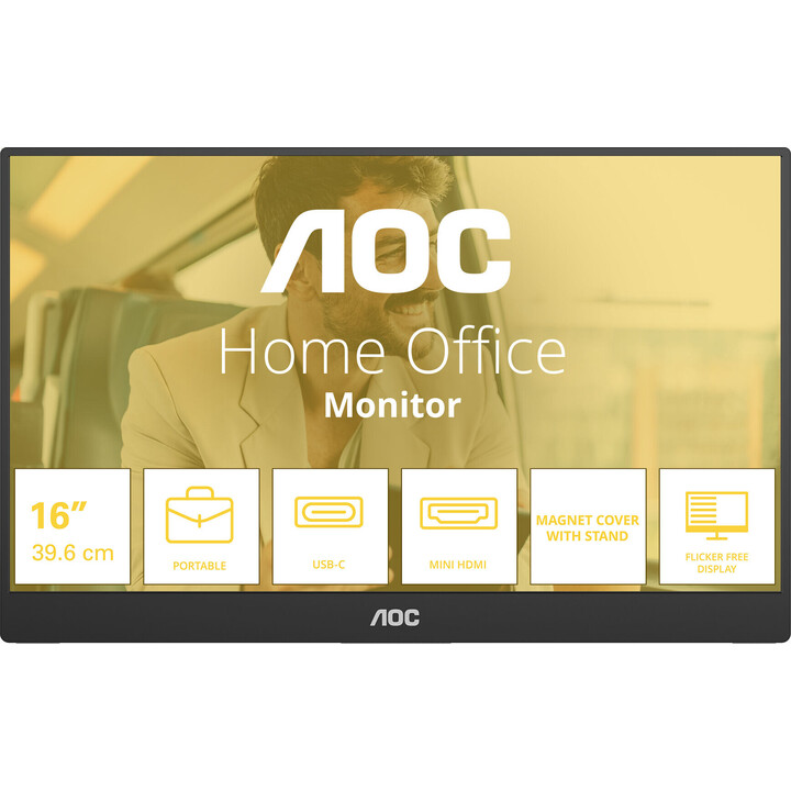 Monitor 16T20E2 de 15,6 polegadas IPS Mini HDMI USB-C com alto-falantes