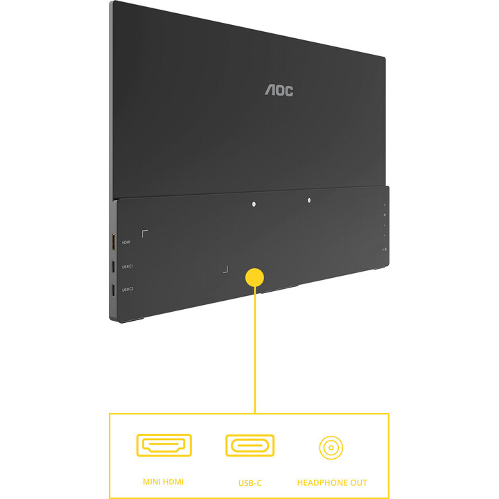 Monitor 16T20E2 de 15,6 polegadas IPS Mini HDMI USB-C com alto-falantes
