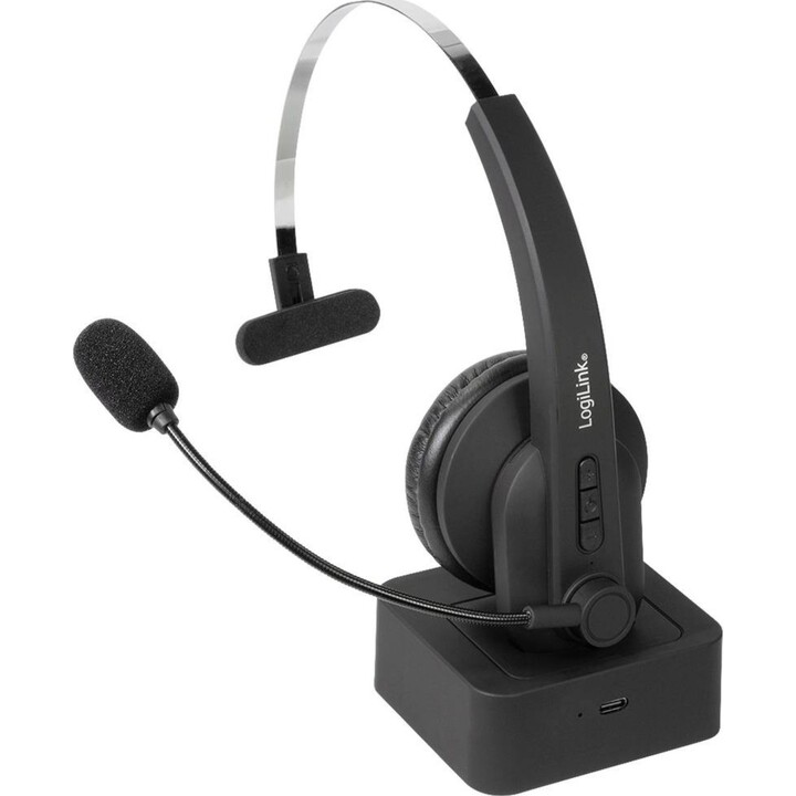 Casque mono Bluetooth Logilink BT0059 avec support de chargement