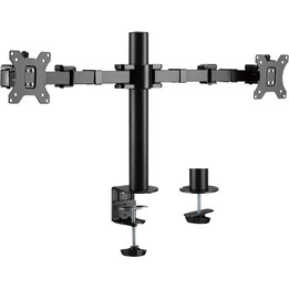 Soporte para dos monitores de 17 a 32 pulgadas, brazo de 380 mm, 2 x 12 kg.