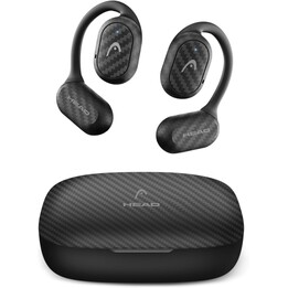Fones de ouvido esportivos sem fio HEAD HDTW02 com orelha aberta - BT 5.4 · Microfone · Preto