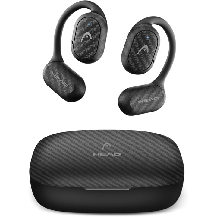 Cuffie sportive wireless HEAD Open Ear HDTW02 - Bluetooth 5.4 · Microfono · Nero