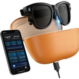 Lunettes audio intelligentes SMARTIA Vision Pro Charge - IA · Caméra 4K · Étui portable avec 6 recharges supplémentaires