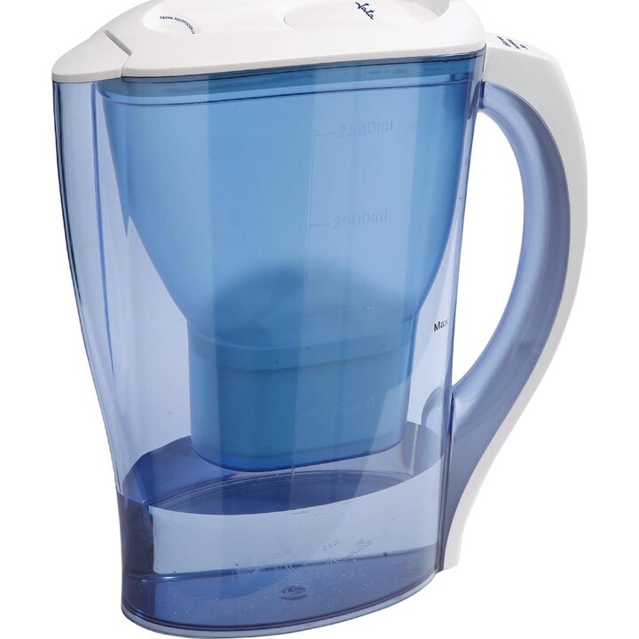 Jata JH01 2.5L Water Filter Jug with Ionic Filter, Reduces Chlorine, Limescale and Impurities, Change Indicator, Refrigerator Sa