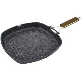 Jata GMA28 Stonite Non-Stick Induction Frying Pan, Cast Aluminum Grill, Suitable for All Types of Stoves Including Induction, PF