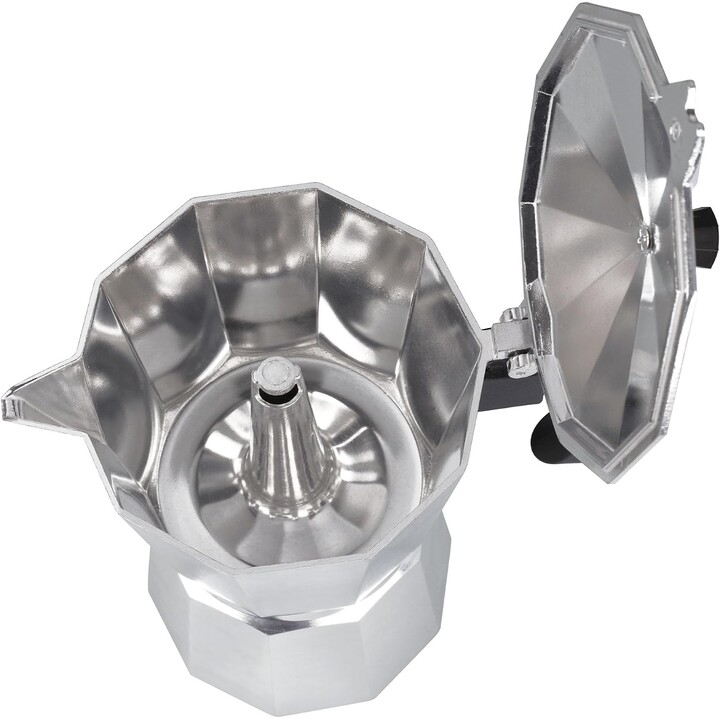 Cafetera italiana de aluminio Jata CCA9, con capacidad para 9 tazas, apta para todo tipo de cocinas excepto las de inducción