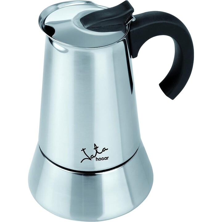 Máquina de café por indução italiana Jata CAX106, capacidade para 6 chávenas, adequada para todos os tipos de fogões, corpo em a