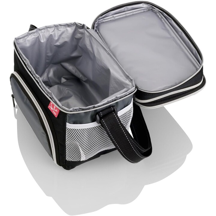Saco térmico para transportar alimentos Jata Hogar 954 com 2 recipientes herméticos incluídos, saco térmico expansível para o al