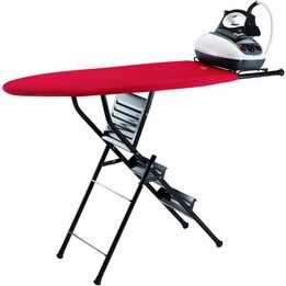 JATA HOGAR 848S : planche à repasser pliante et échelle pliante à 3 marches. Transformation facile. Hauteur de l'échelle : 70 cm