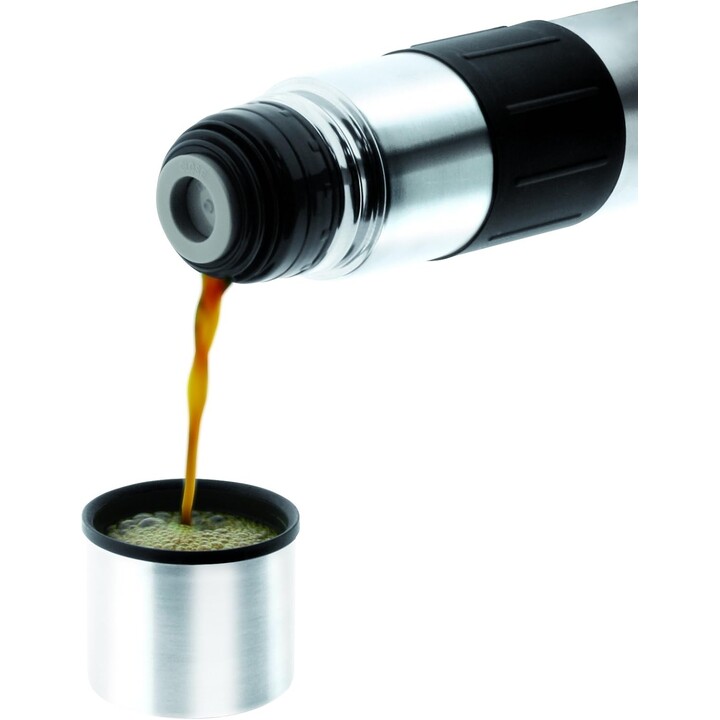 Jata Hogar 838 - Thermos in acciaio inossidabile a doppia parete da 1 litro, bottiglia termica da 1 litro senza BPA, mantiene le