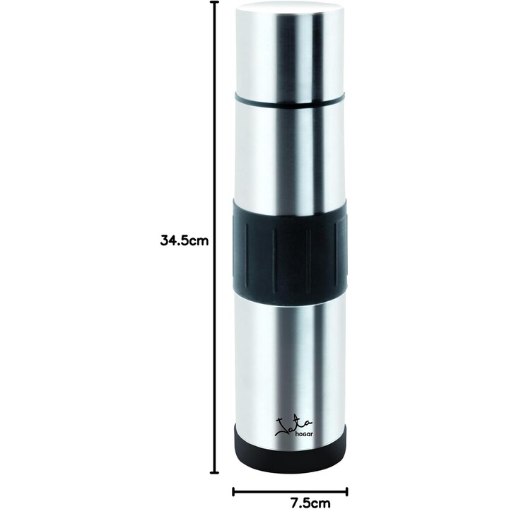 Jata Hogar 838 - Thermos in acciaio inossidabile a doppia parete da 1 litro, bottiglia termica da 1 litro senza BPA, mantiene le