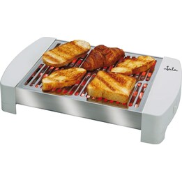Jata TT589 Horizontaler Vier-Stab-Toaster, weiß, Gehäuse und Grillrost aus Edelstahl, 4 Quarzstäbe, große Oberfläche für gleichm
