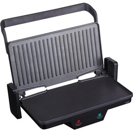 Griglia elettrica JATA GR266. Piastra elettrica 3 in 1. 1000 W, piastre antiaderenti miste da 27 x 14 cm, piastra superiore bass