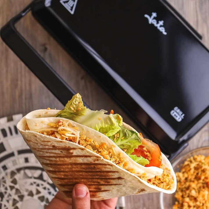 Griglia elettrica JATA GR266. Piastra elettrica 3 in 1. 1000 W, piastre antiaderenti miste da 27 x 14 cm, piastra superiore bass