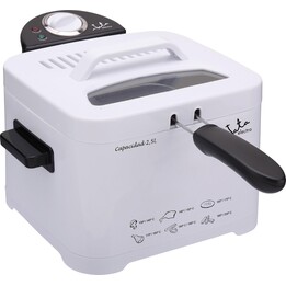 Freidora Jata FR278 de 2,5 litros, 2000 W, evita que los sabores se mezclen, fácil de limpiar, temperatura regulable, tapa con v