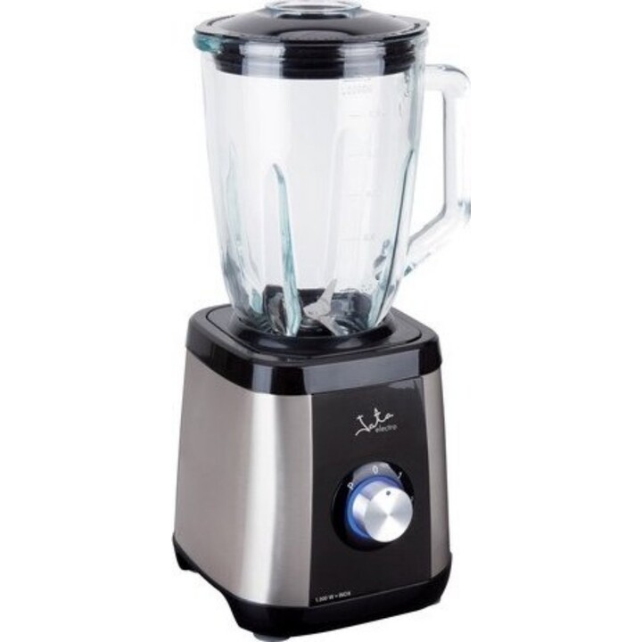Jata BT604N – 1300-W-Mixer mit 1,5-Liter-Glasbehälter, Eiszerkleinerungsfunktion, 2 Geschwindigkeitsstufen + Pulsfunktion, Edels