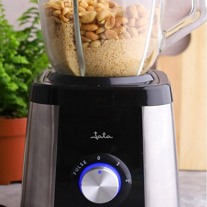 Jata BT604N - 1300W Blender with 1.5L Glass Jug, Ice Crushing Function, 2 Speeds + Pulse, Stainless Steel Blade, Stainless Steel