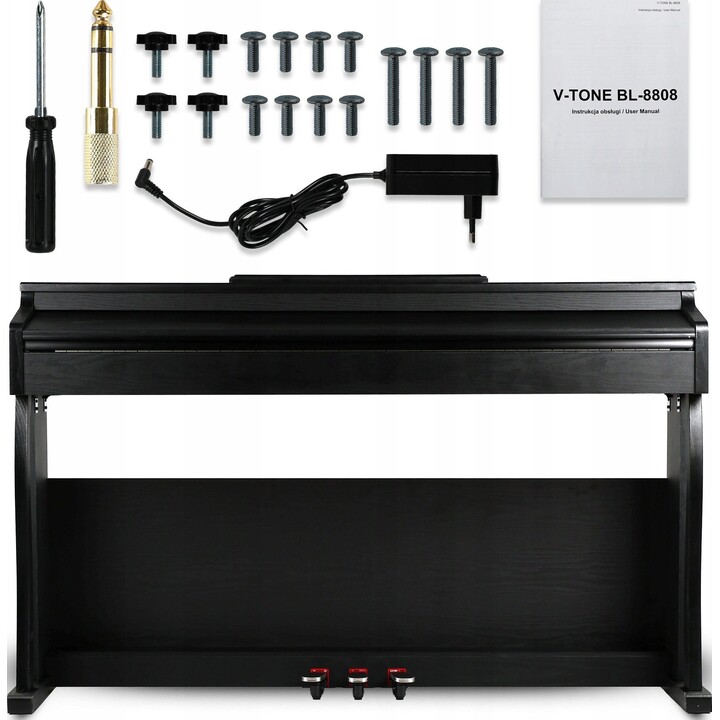 Piano digital de aprendizaje V-TONE BL-8808 BK USB MID