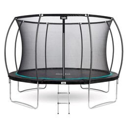 Trampolim Salta Cosmos com escada e rede de segurança, 366 cm, Preto