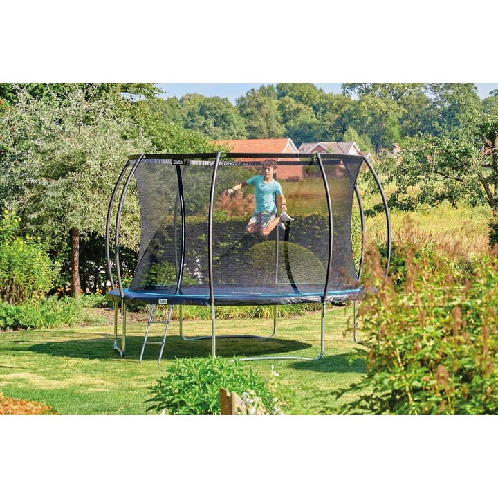 Salta Cosmos Trampolin mit Leiter und Sicherheitsnetz, 366 cm, schwarz