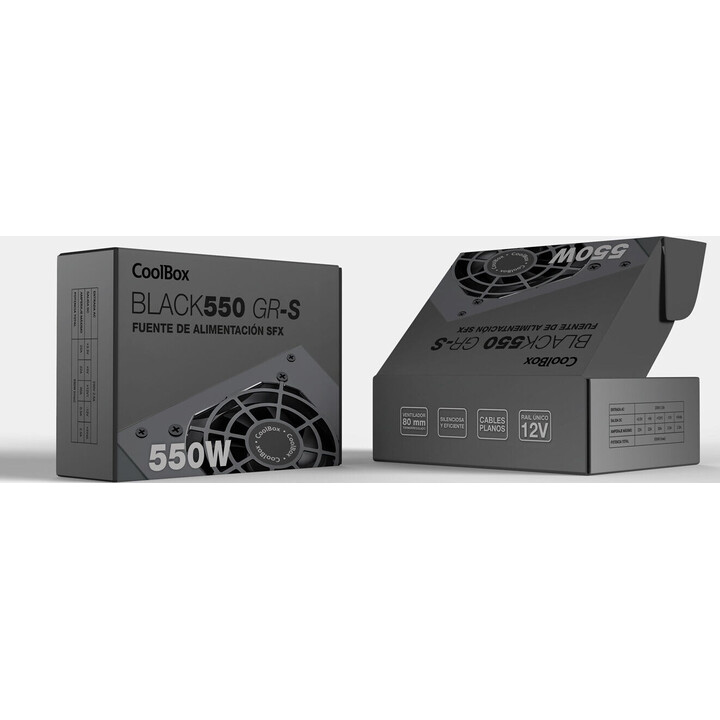 Fuente alimentacion sfx coolbox basic black 550 550w ventilador 8cm color negro