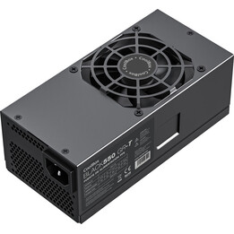 Alimentatore TFX Coolbox Basic 550W 12V con ventola da 8 cm e cavo piatto, nero.