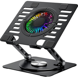 Coolbox Coolair 1VRGB Laptop-Kühlpad für Laptops bis 17 Zoll, 110-mm-RGB-Lüfter, schwarz