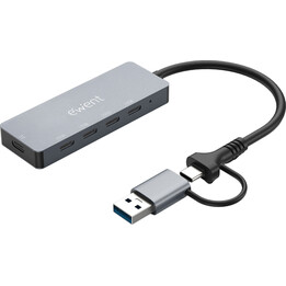 Hub Ewent EW1151 USB-C/USB-A 4 em 1, adaptador multiportas 4 USB-C de 10 Gbps